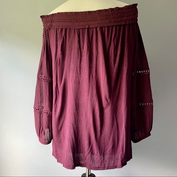 LOFT Purple Off the shoulder Blouse - Picture 6 of 8